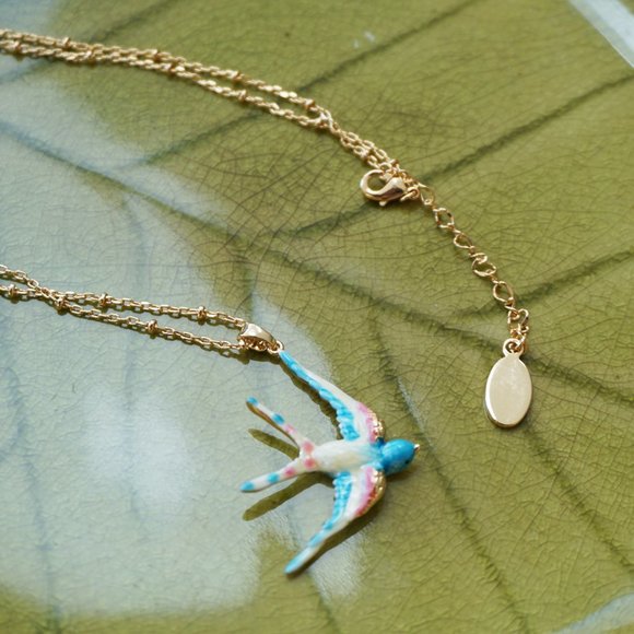 NWT  blue swallow necklace BILL SKINNER - Picture 8 of 12